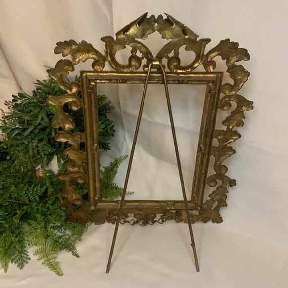 Vintage Rococo style scrolled decorative solid brass  frame - Picture 10 of 15